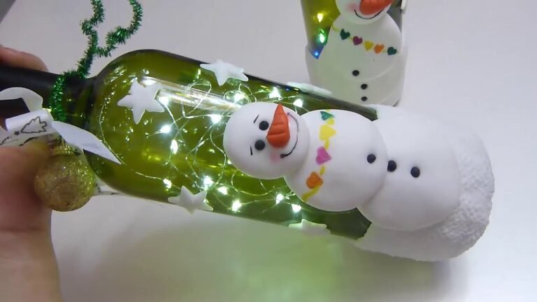 botellas decoradas con luces navidenas