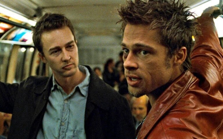 brad pitt en escena de club de la pelea
