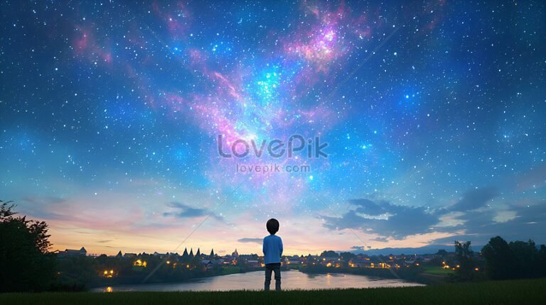 cielo estrellado sobre un pueblo tranquilo