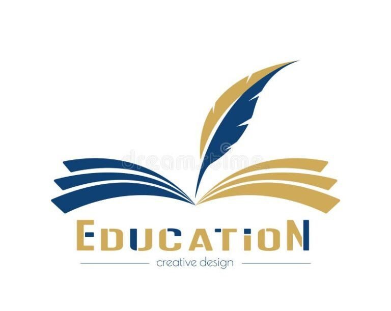 diseno de logo educativo con libros y lapiz 1