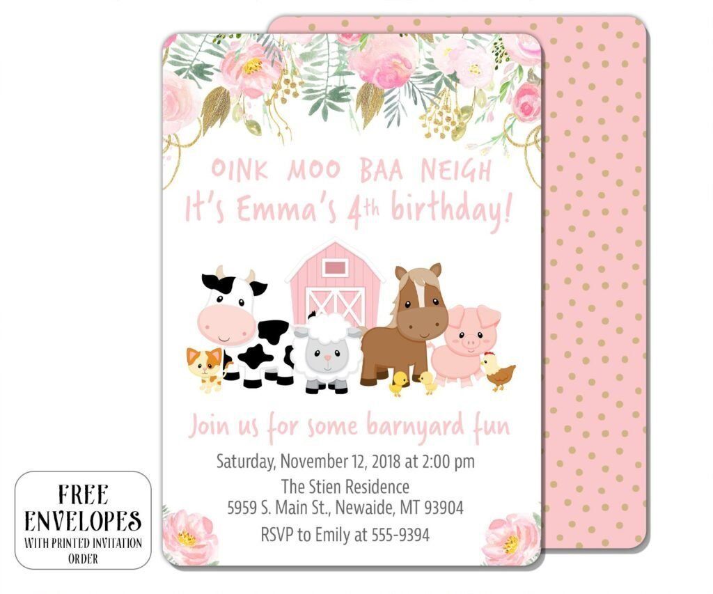 Cómo crear invitaciones de granja para niña que puedas editar fácilmente 4 Cómo crear invitaciones de granja para niña que puedas editar fácilmente