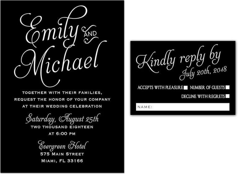 invitacion en blanco y negro elegante