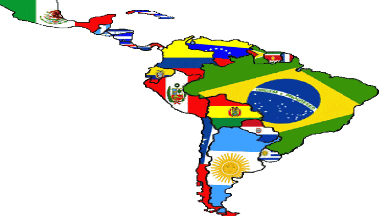 mapa de america latina con sombras historicas
