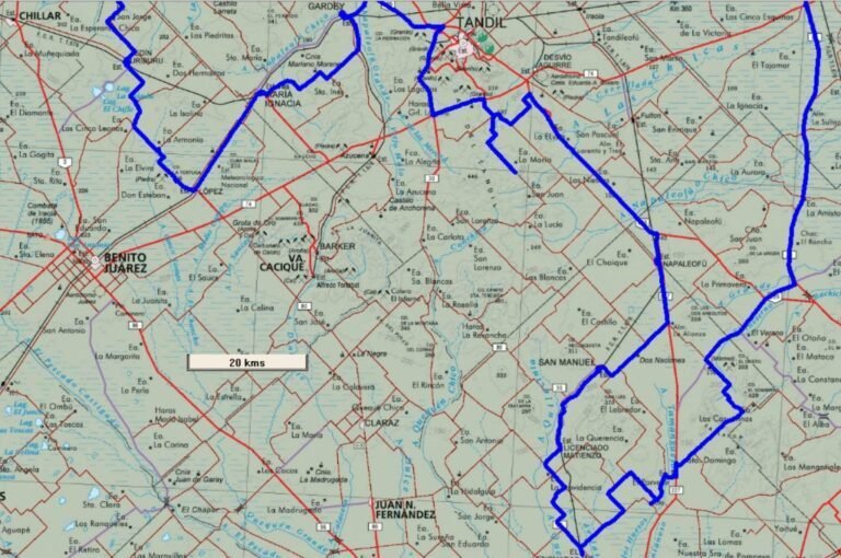 mapa de carretera hacia tandil