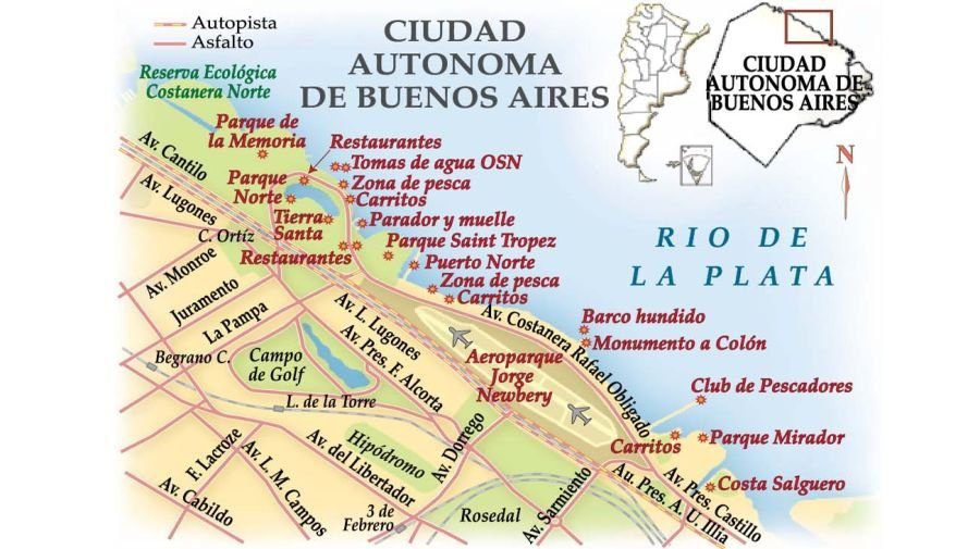 mapa de la plata y aeroparque