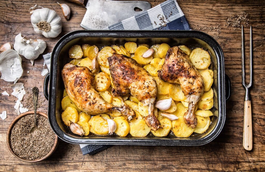 Cómo preparar pata de muslo al horno con papas de manera deliciosa 3 Cómo preparar pata de muslo al horno con papas de manera deliciosa