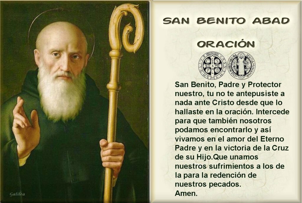 oracion de san benito en un entorno sereno