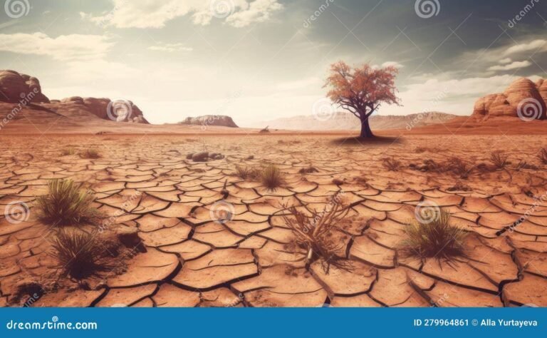paisaje seco con falta de agua