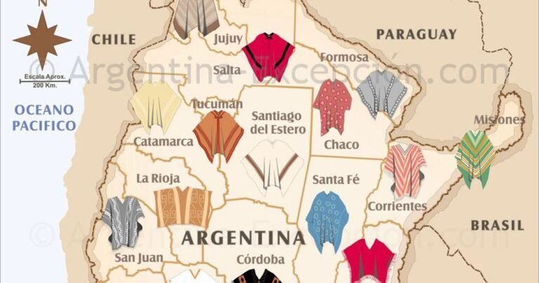 ponchos argentinos de diferentes regiones