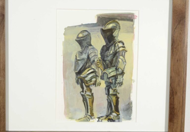 retrato artistico de un soldado con pluma