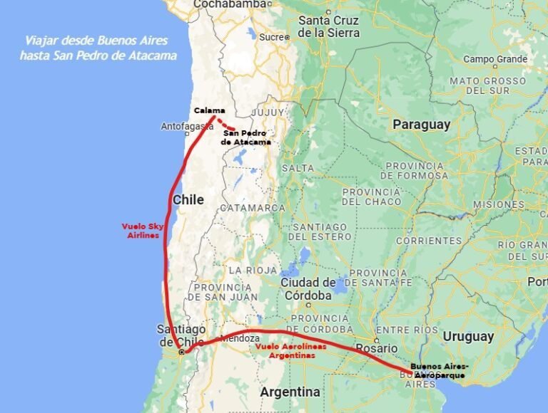ruta de viaje entre santiago y buenos aires