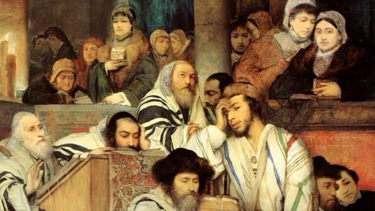 En qué creen los judíos sobre Dios y su relación con la fe 30 sinagoga con personas rezando en armonia 1