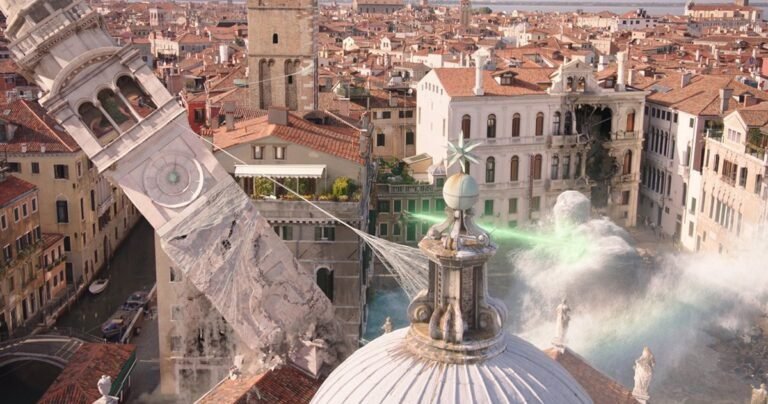 De qué trata la película Spider-Man: Lejos de Casa 27 spider man en un paisaje urbano europeo