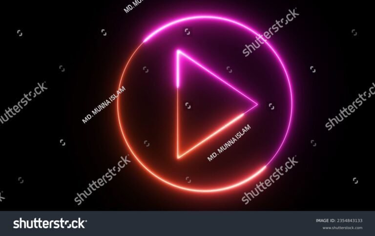 un boton de play sobre un fondo colorido