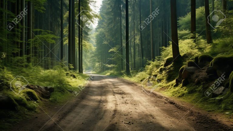 un camino rodeado de naturaleza y luz