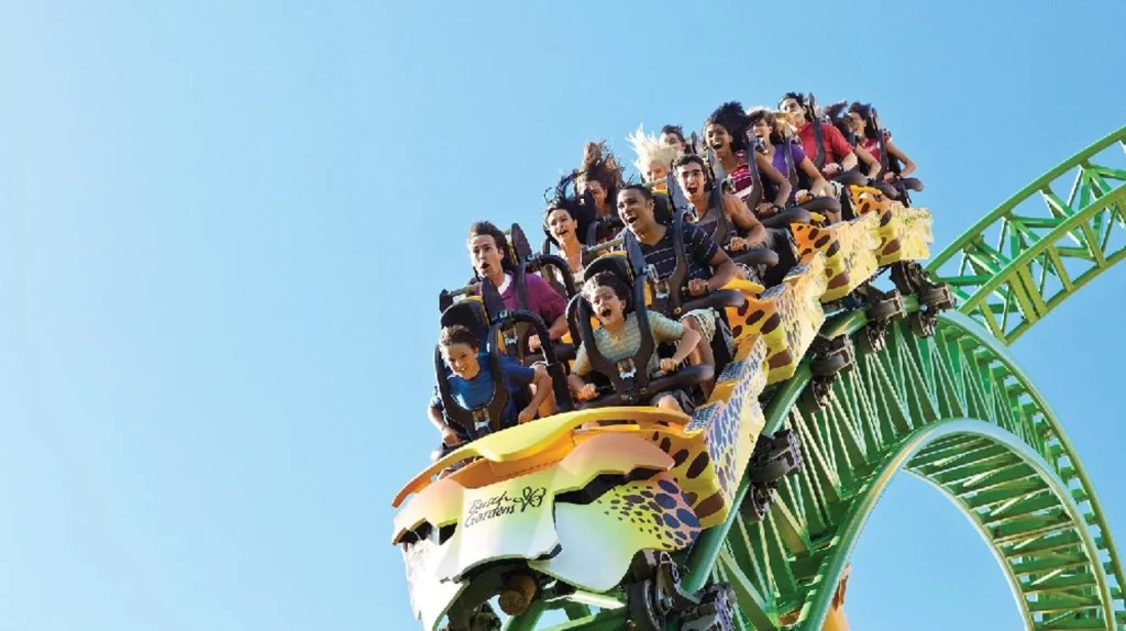 Qué atracciones ofrece "Back to the Future: The Ride" en los parques 1 viaje en el tiempo en montana rusa 1